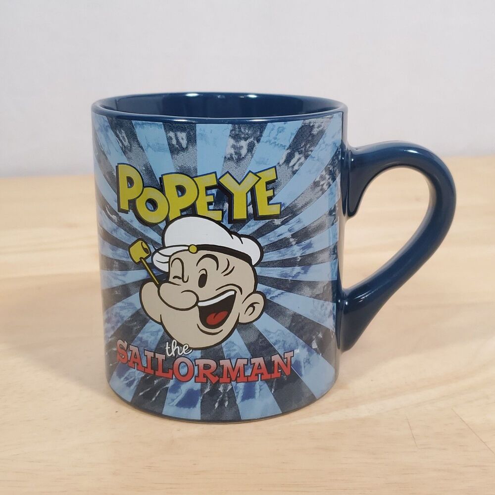 Popeye The Sailorman Blue Mug Silver Buffalo 2012 King Features Burst